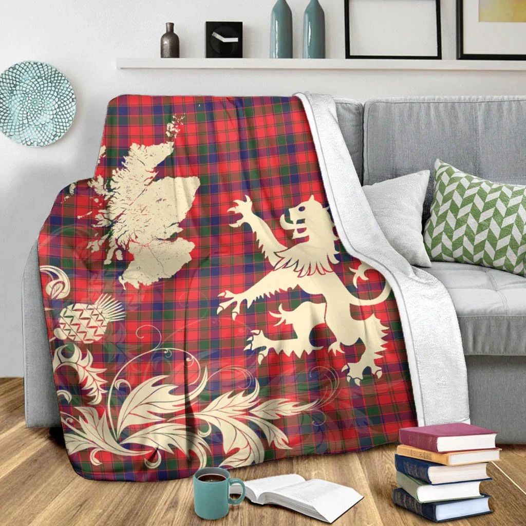 Bannatyne Tartan Crest Premium Blanket - Thistle Style