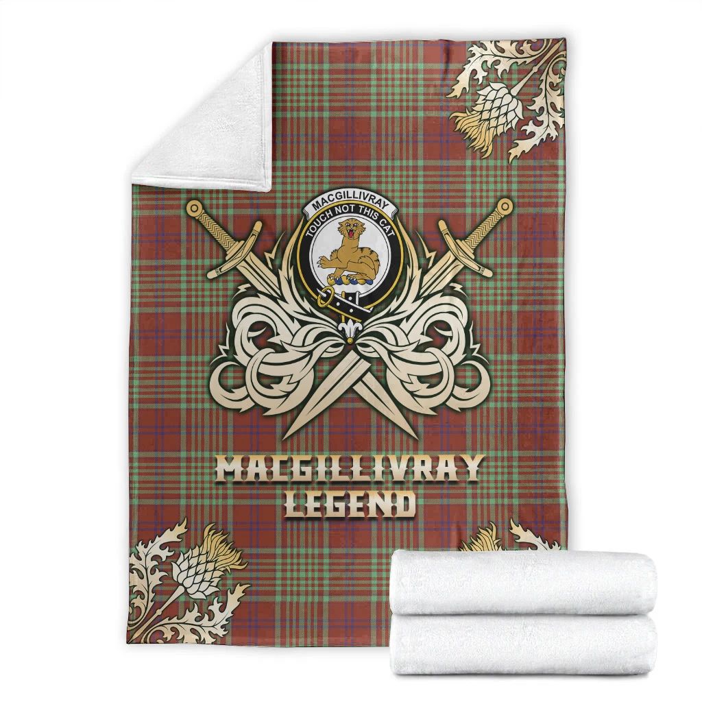 Nicolson Hunting Ancient Tartan Gold Courage Symbol Blanket
