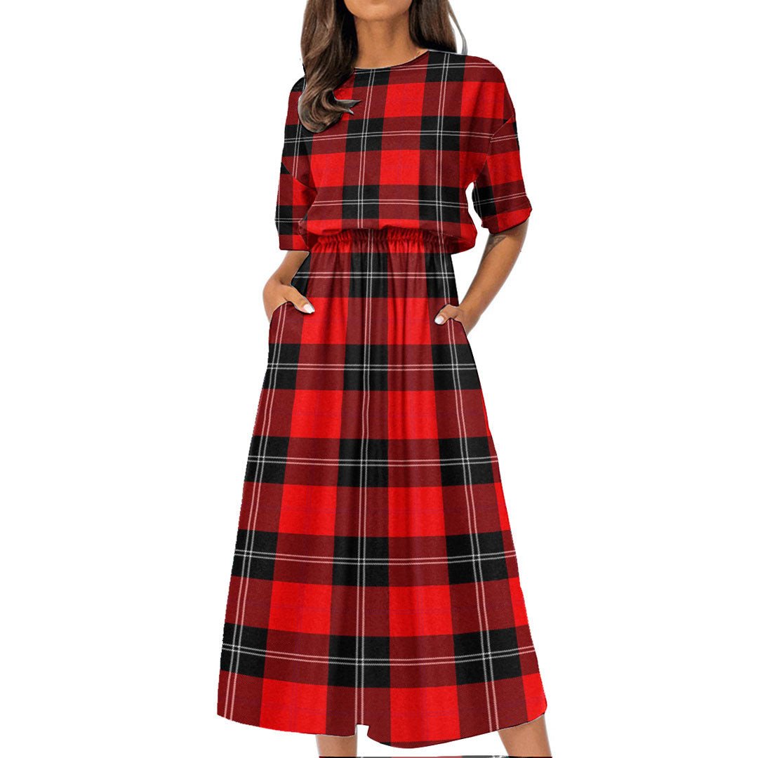 Russell Modern Tartan Women's Lapel Shirt Dress With Long Sleeve main image 0