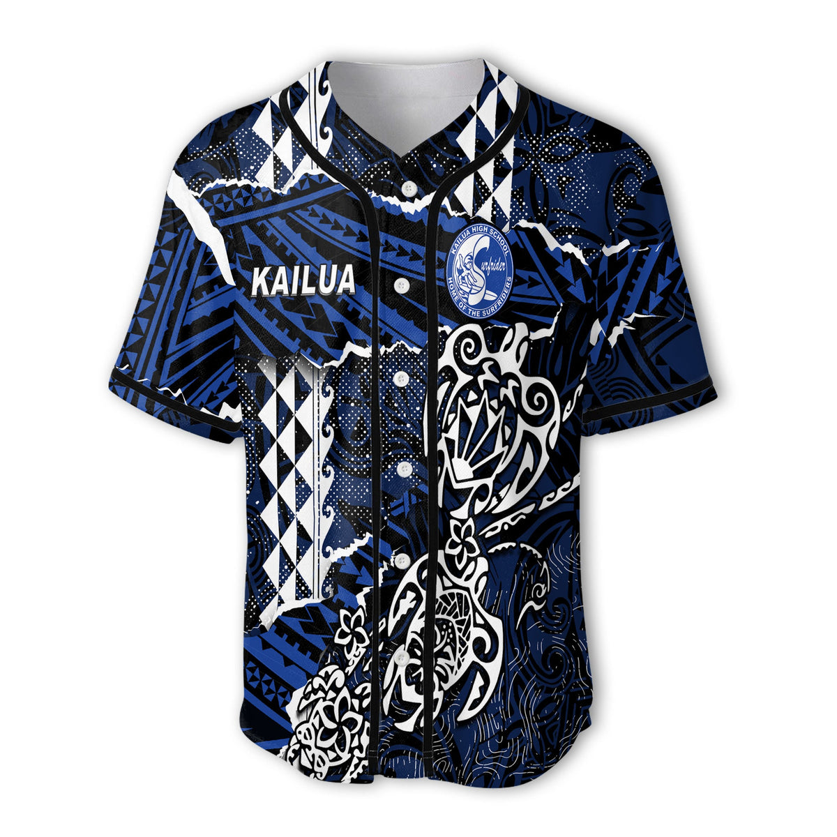 (Custom Personalised) Hawaii Polynesian Baseball Jersey Gold Tiki Masks Hawaiian LT13 main image 1
