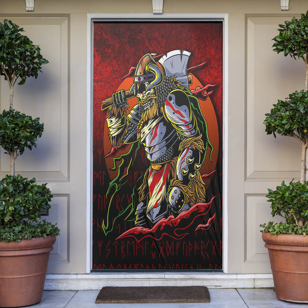 Viking Door Cover Samurai Viking Warrior Ronin Berserk Armor Axe – To ...