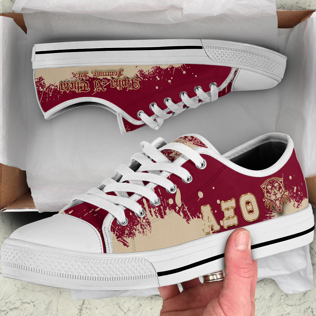 Fraternity Footwear Alpha Xi Theta Low Top Shoe Spaint Style To The Closet