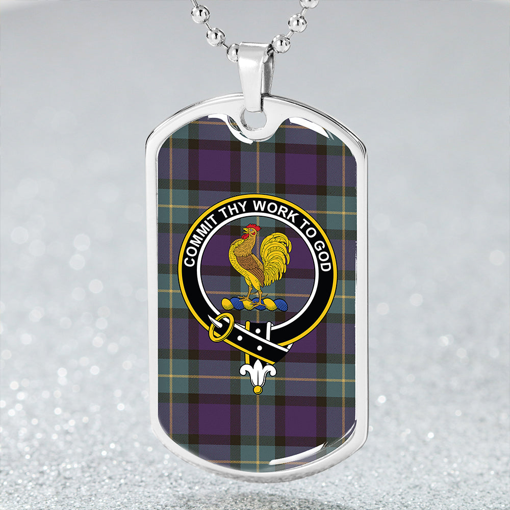 Alexander Hunting Ancient Tartan Crest Dog Tag Necklace main image 0