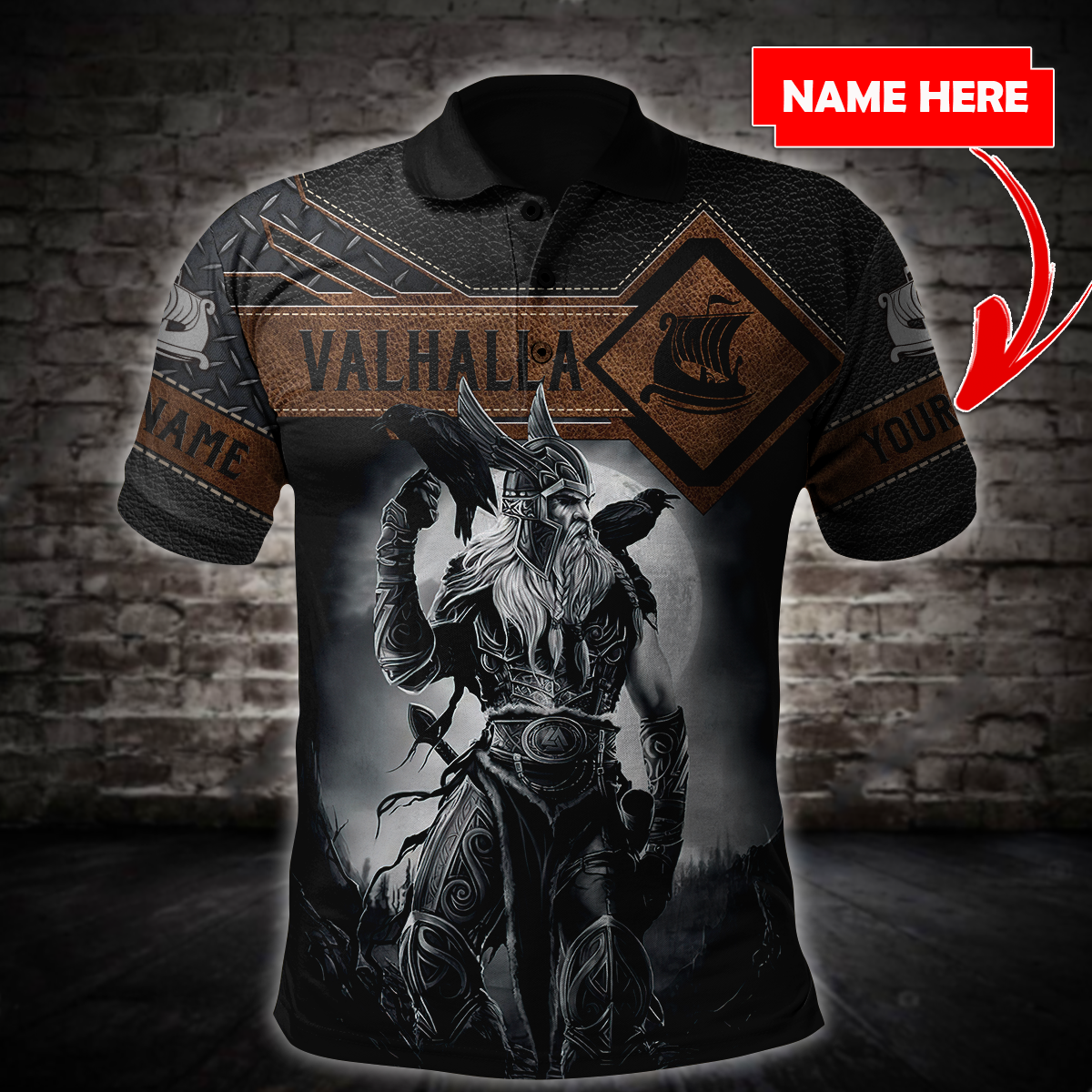 Odin's Mask Viking Men's Golf Shirts