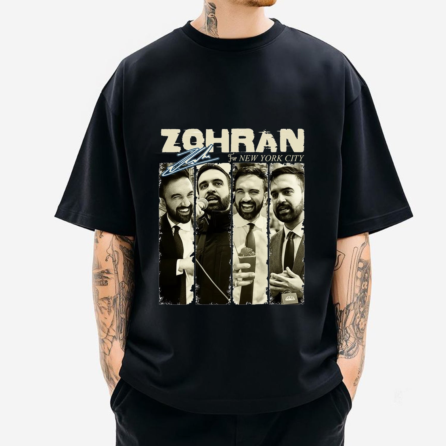 Zohran Mamdani in New York City Tee, Vintage Political Graphic Crewnec ...