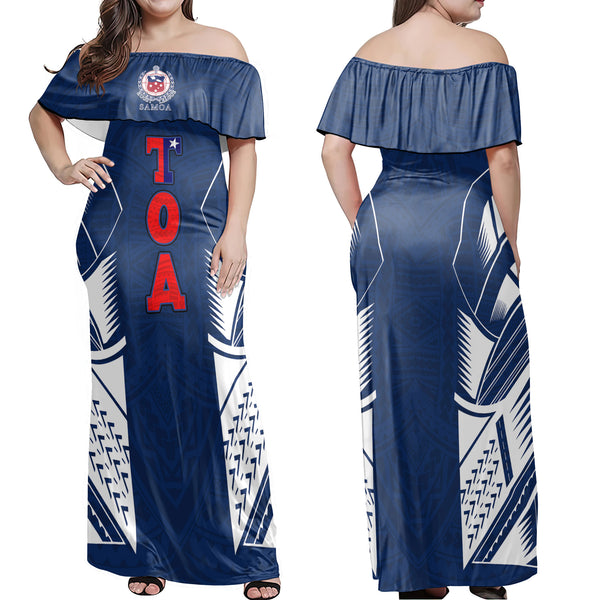 TOA Samoa Rugby Off Shoulder Long Dress