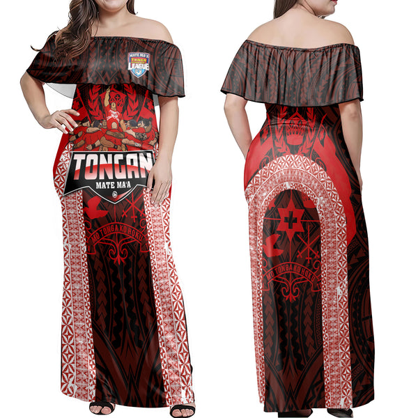 Tonga Mate Ma'a Rugby League Off Shoulder Long Dress