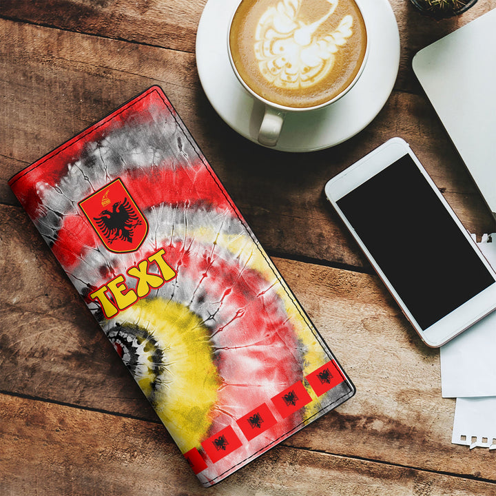 Albania Leather Wallet Custom Tie Dye Style 1