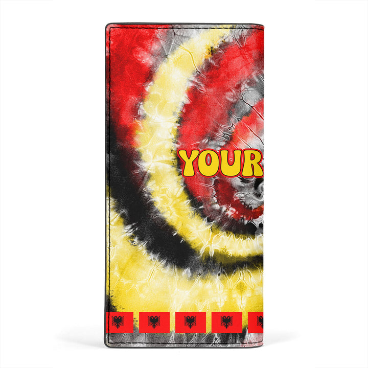 Albania Leather Wallet Custom Tie Dye Style 2