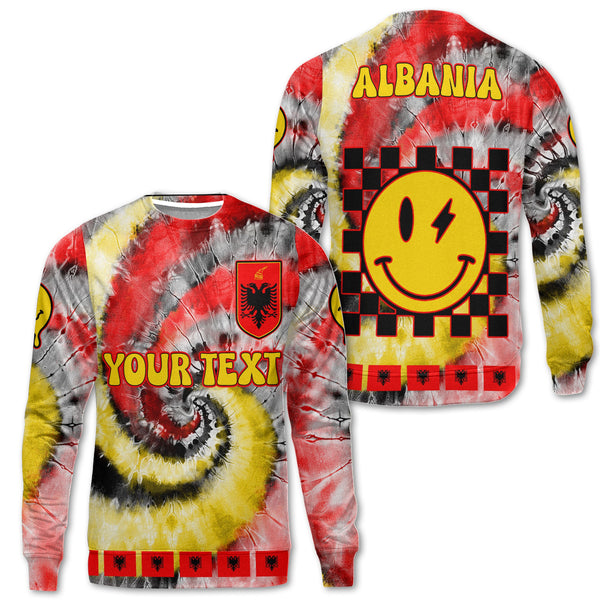 Albania Sweatshirt Custom Tie Dye Style 1