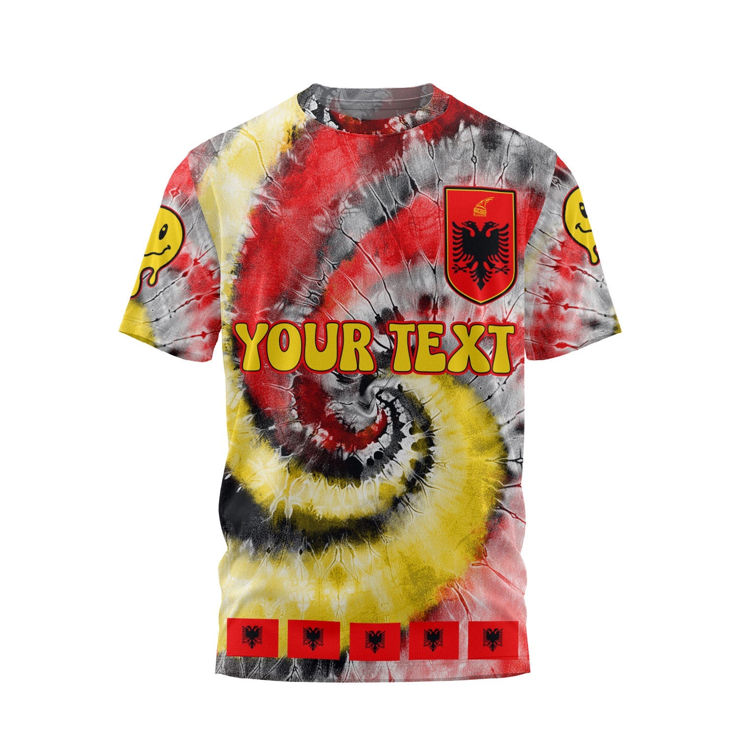 Albania T Shirt Custom Tie Dye Style 1