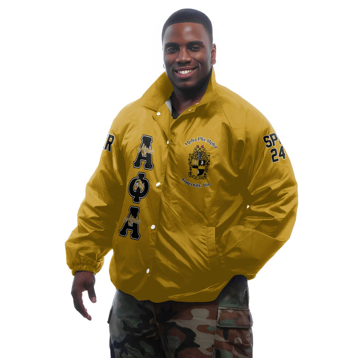 Personalized Alpha Phi Alpha Crossing Jackets Golden Ice Cold Brothers Style