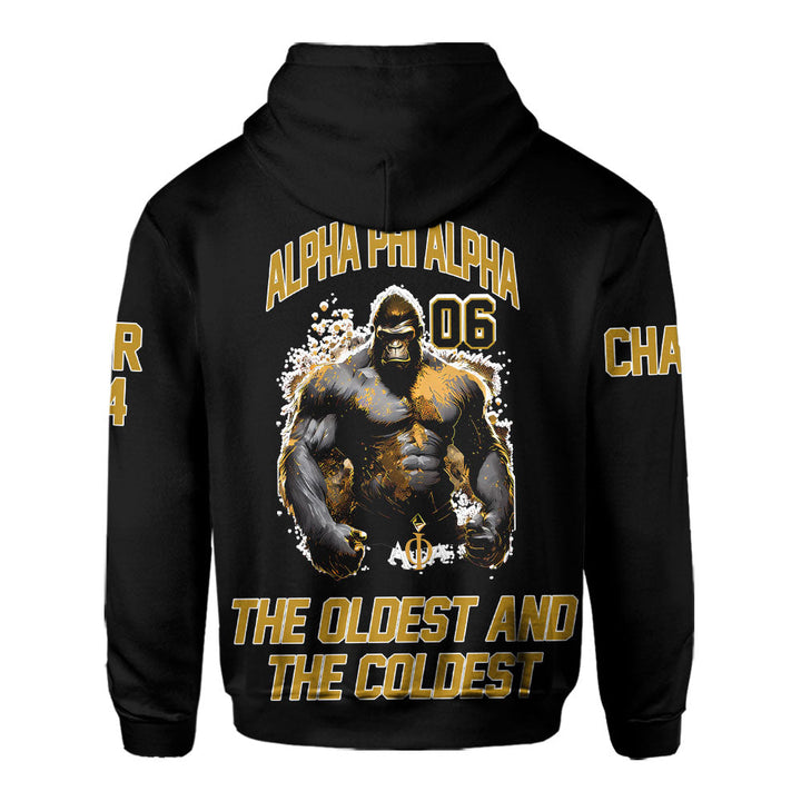 Personalized Alpha Phi Alpha Hoodies Black The Alphas Gorillas Style 2