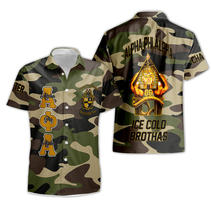 Personalized Alpha Phi Alpha Short Sleeves Shirts Camouflage The Alpha Pyramid 1906 Style
