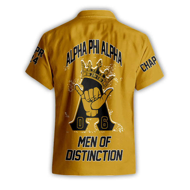 Personalized Alpha Phi Alpha Short Sleeves Shirts Golden King Alpha Men of Distinction Style