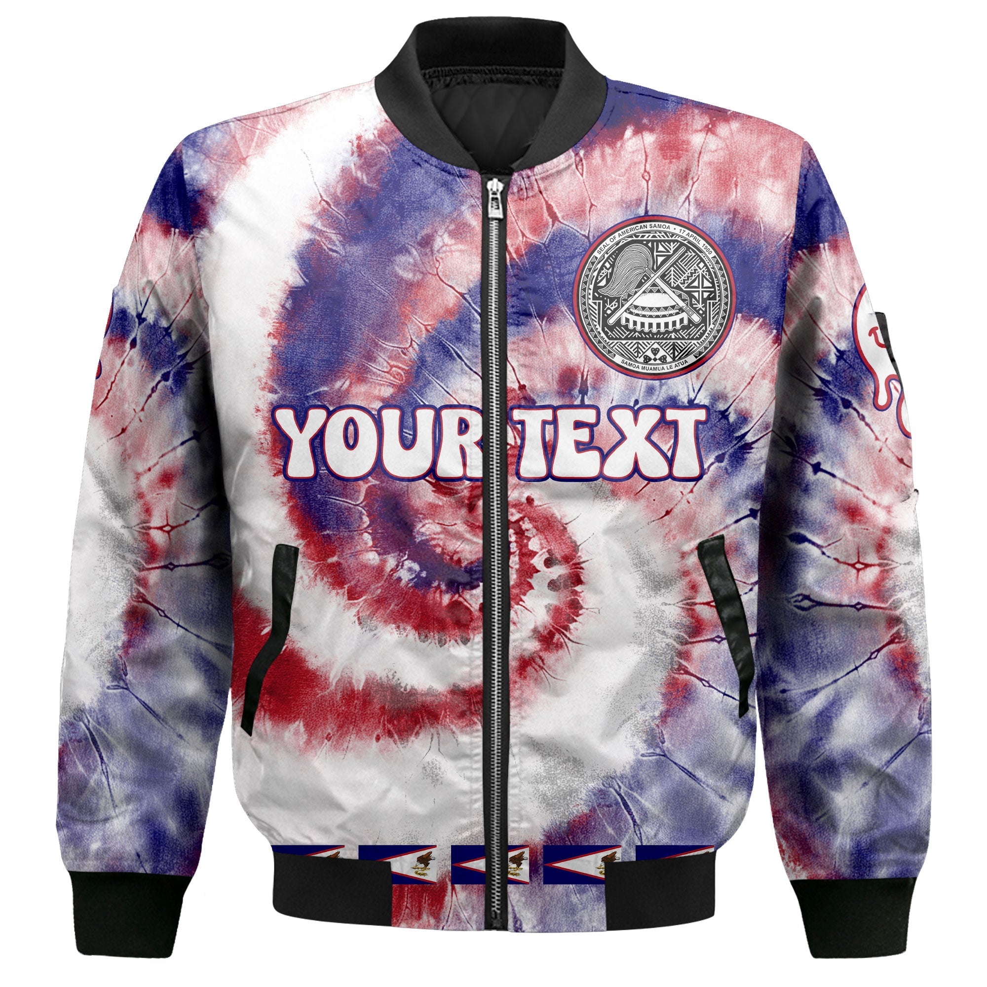 American Samoa Bomber Jacket Custom Tie Dye Style 2