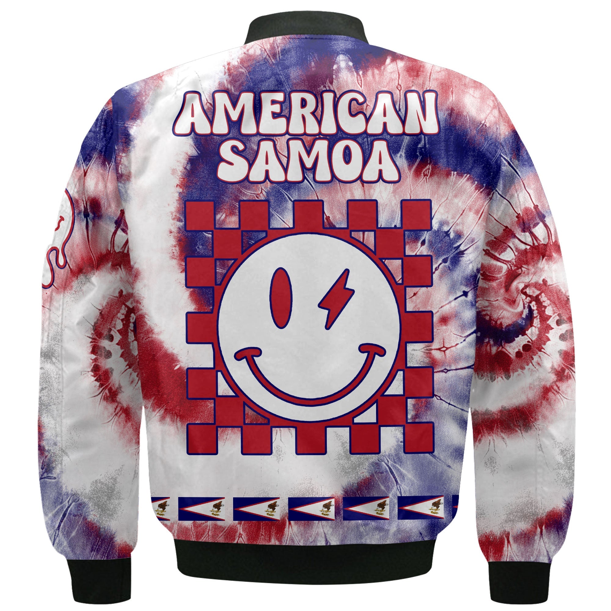 American Samoa Bomber Jacket Custom Tie Dye Style 3