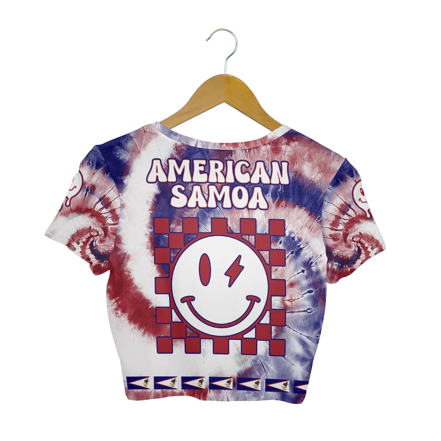 American Samoa Croptop T Shirt Custom Tie Dye Style 2