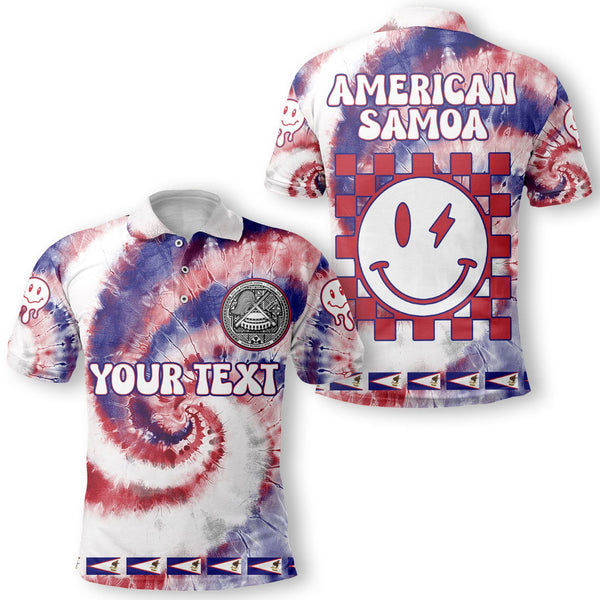 American Samoa Polo Shirt Custom Tie Dye Style 1