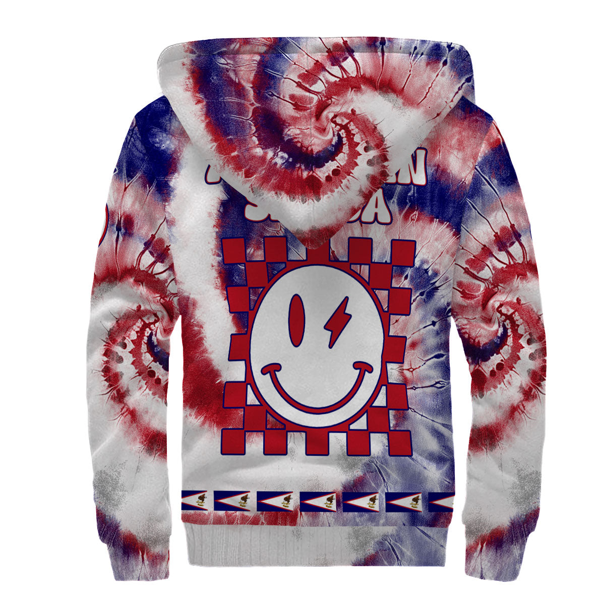 American Samoa Sherpa Hoodie Custom Tie Dye Style 2