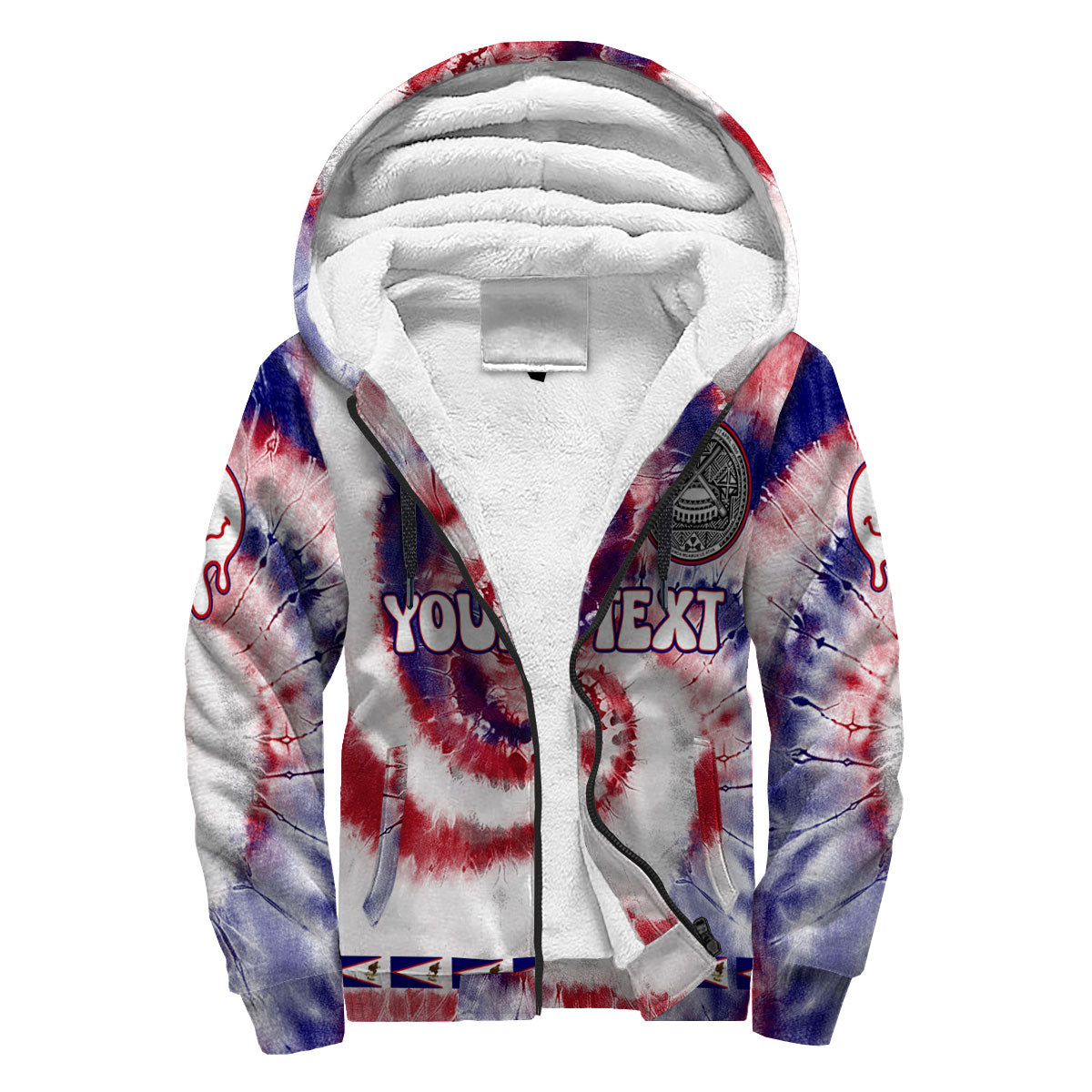 American Samoa Sherpa Hoodie Custom Tie Dye Style 3