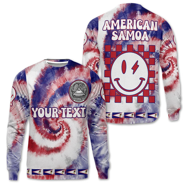 American Samoa Sweatshirt Custom Tie Dye Style 1