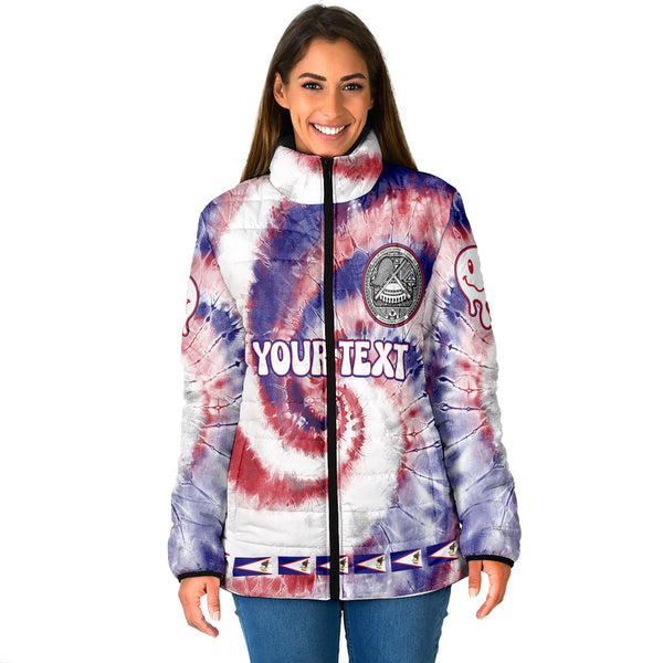 American Samoa Women Padded Jacket Custom Tie Dye Style 1