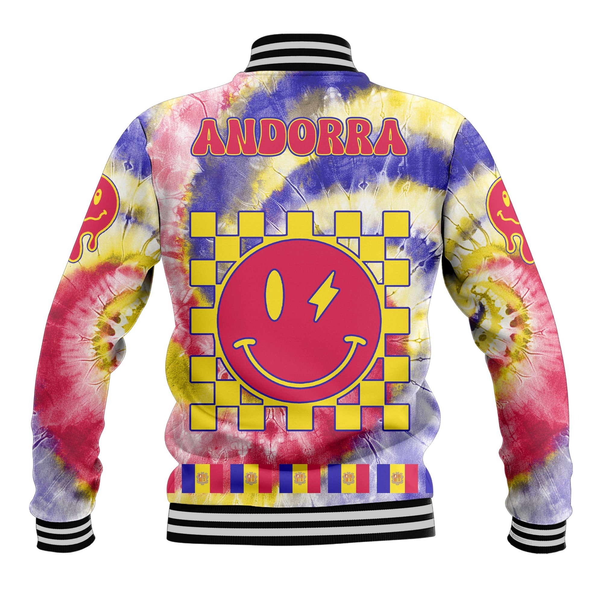 Andorra Baseball Jacket Custom Tie Dye Style 3