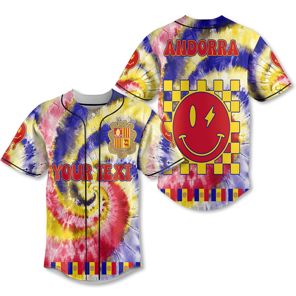 Andorra Baseball Jersey Custom Tie Dye Style 1