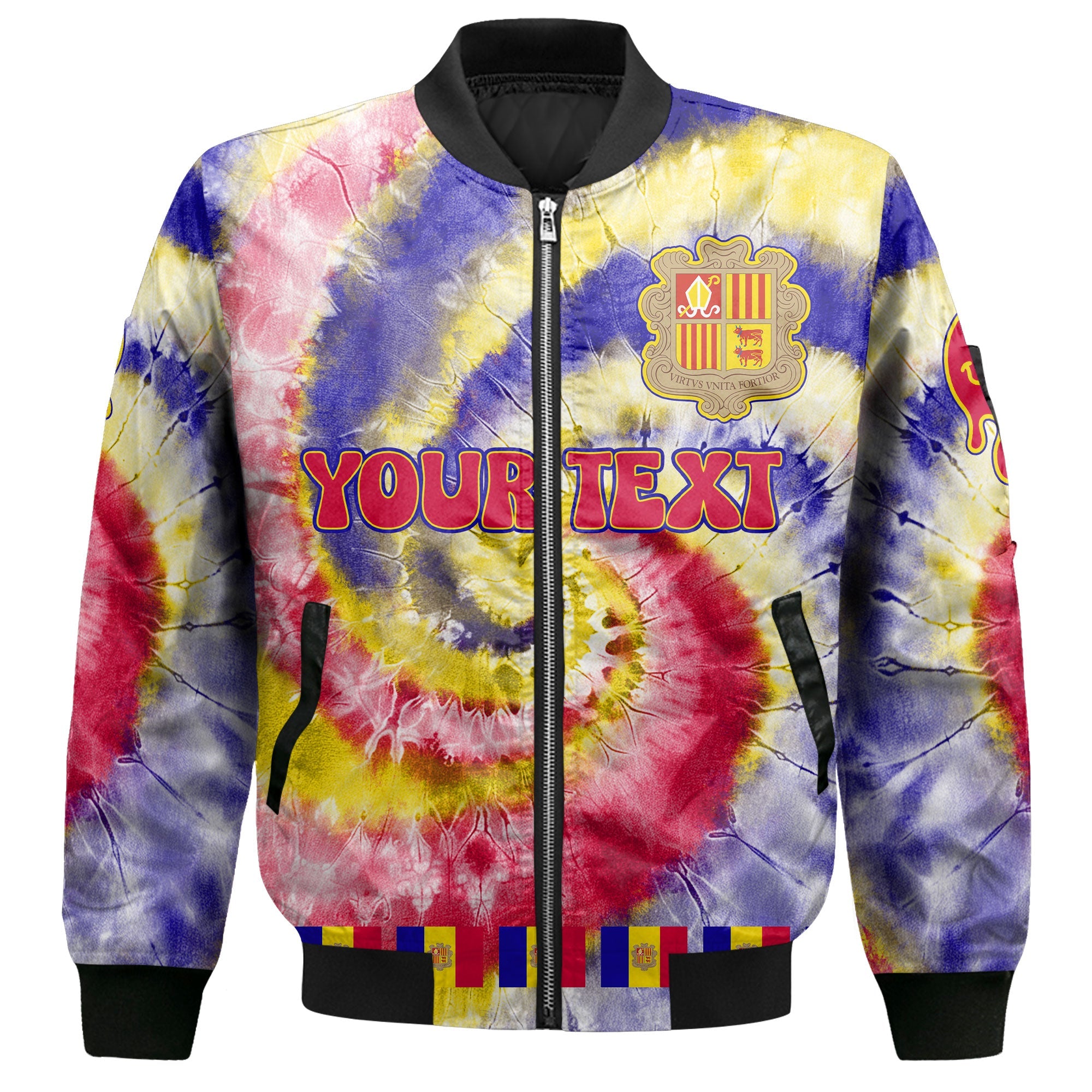 Andorra Bomber Jacket Custom Tie Dye Style 2