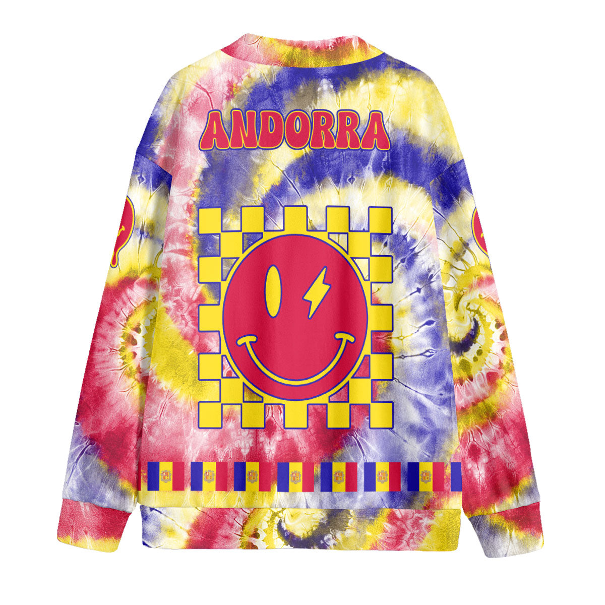 Andorra Fleece Cardigan Custom Tie Dye Style 2