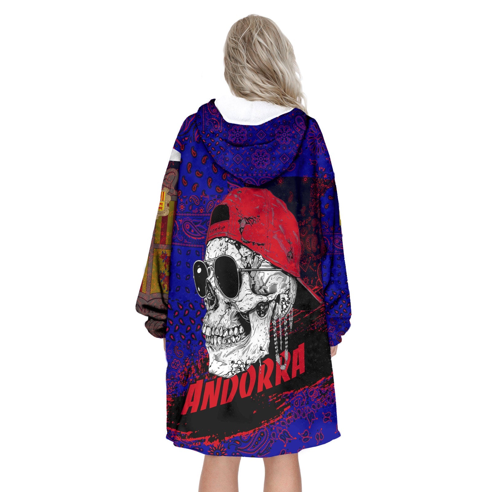 Andorra Hoodie Blanket Paisley Flag And Skull Style 3