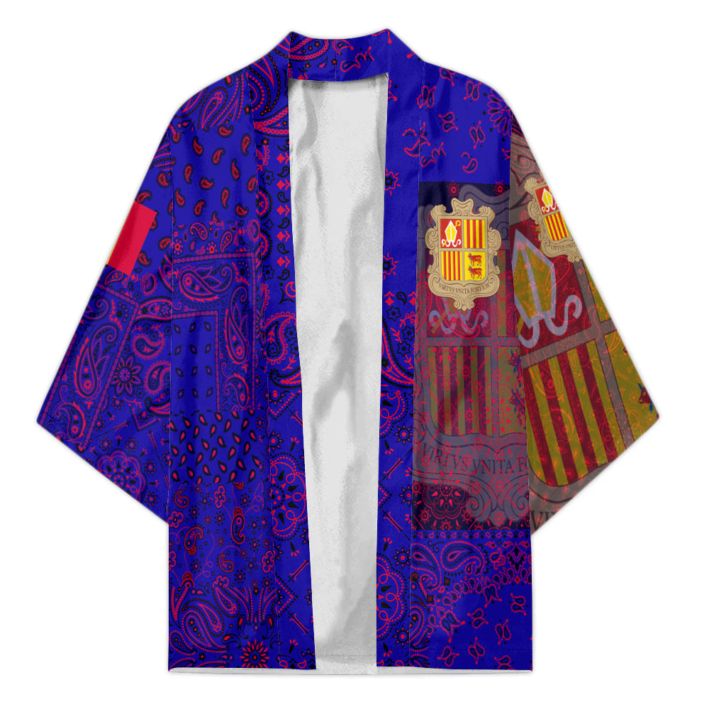 Andorra Kimono Paisley Flag And Skull Style 1