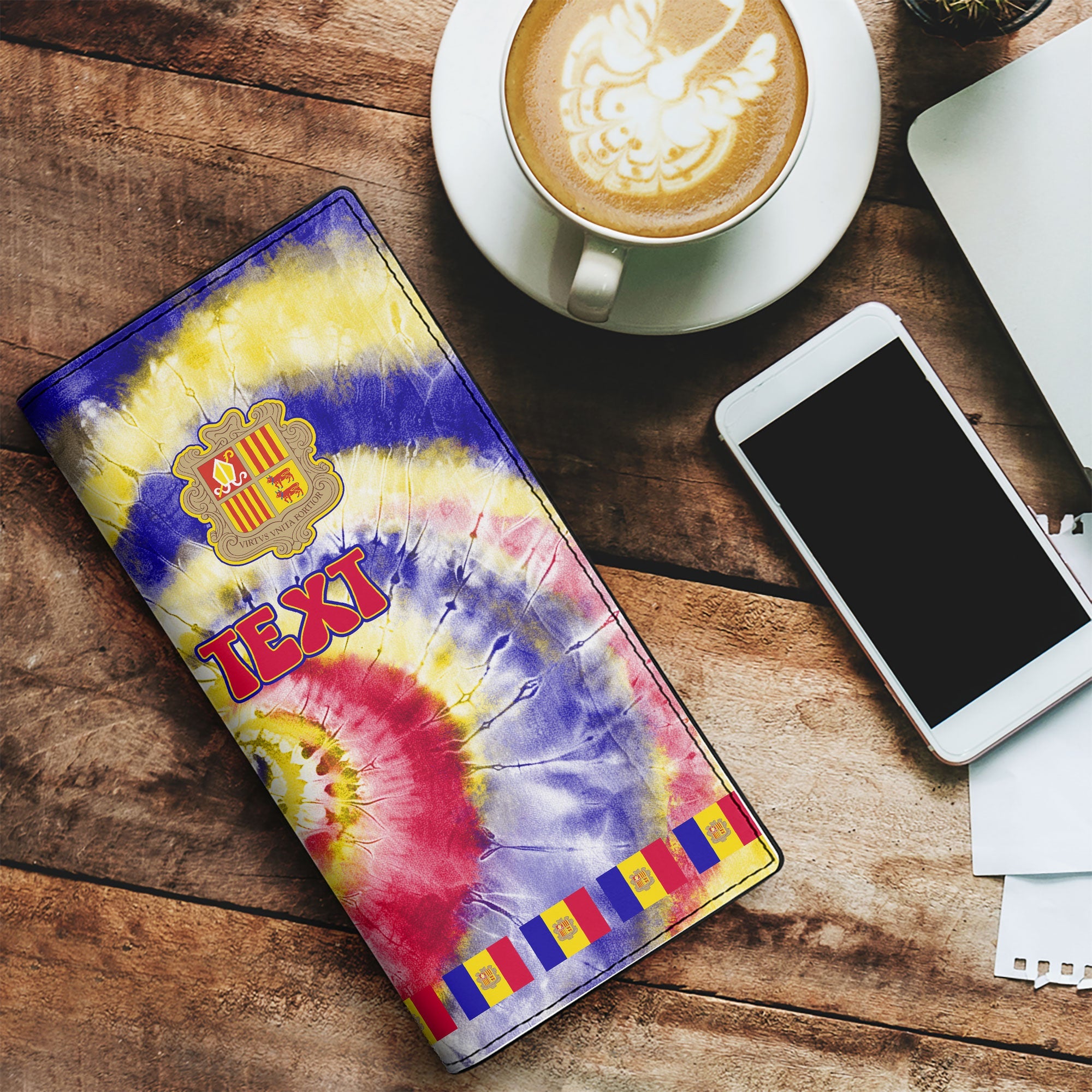 Andorra Leather Wallet Custom Tie Dye Style 1