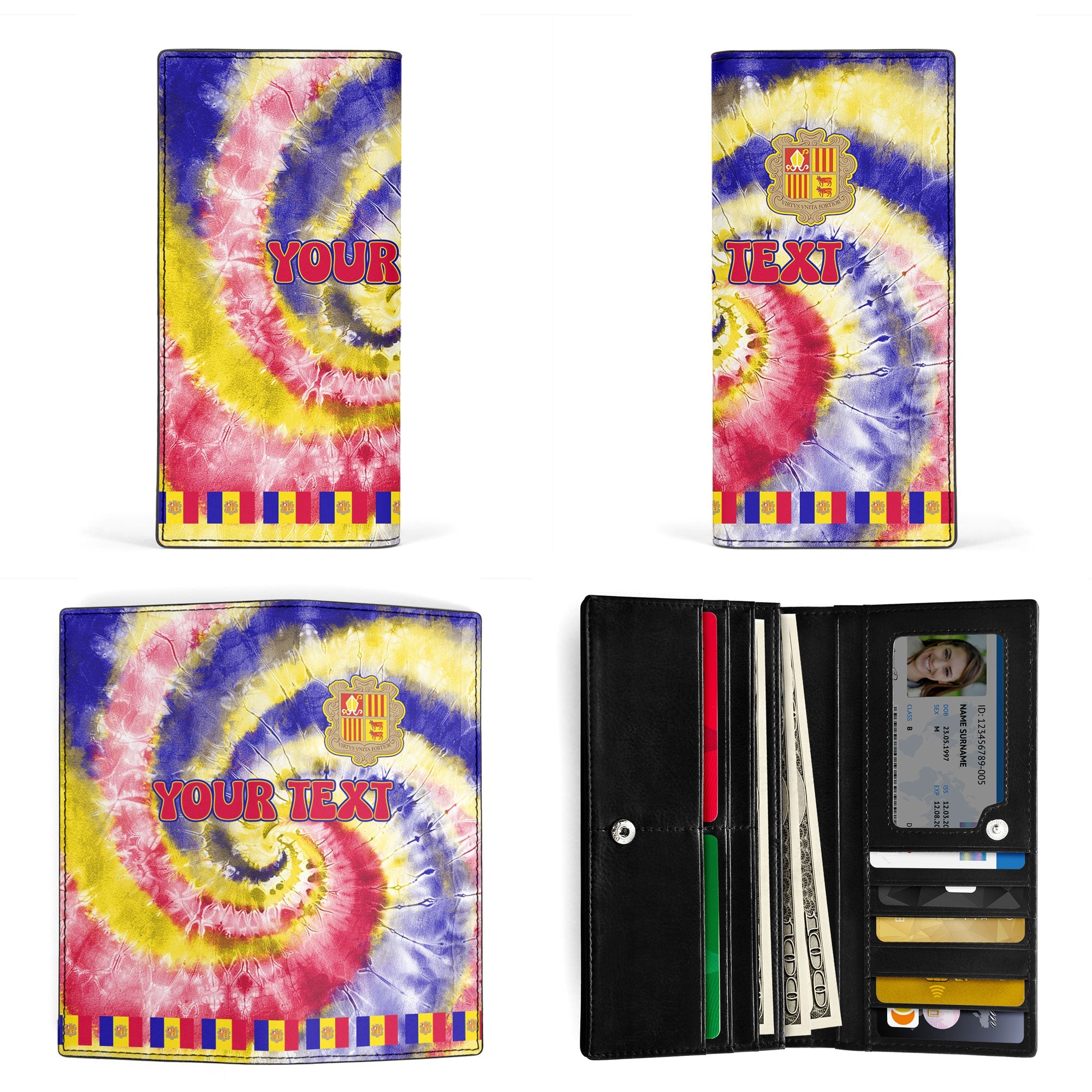 Andorra Leather Wallet Custom Tie Dye Style 3