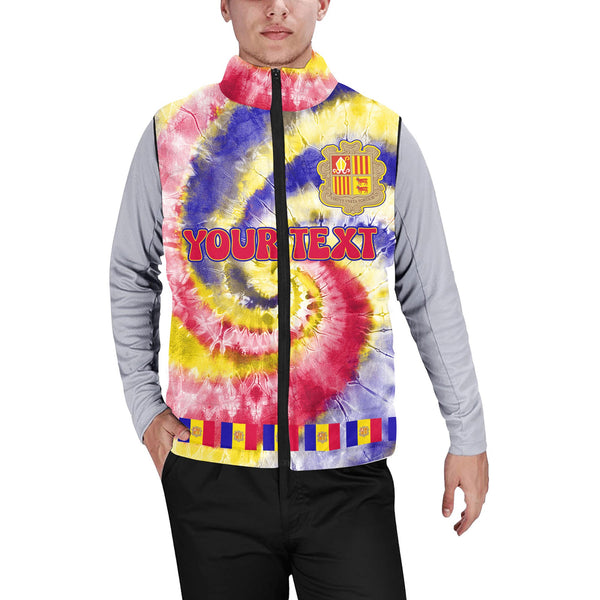 Andorra Men Padded Jacket Vest Custom Tie Dye Style 1