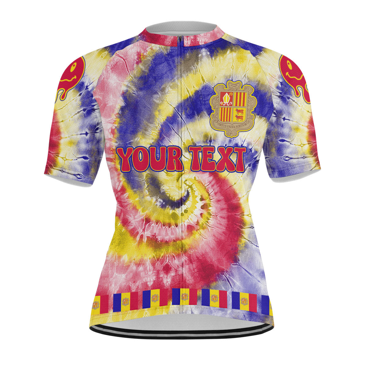 Andorra Men Cycling Jersey Custom Tie Dye Style 1