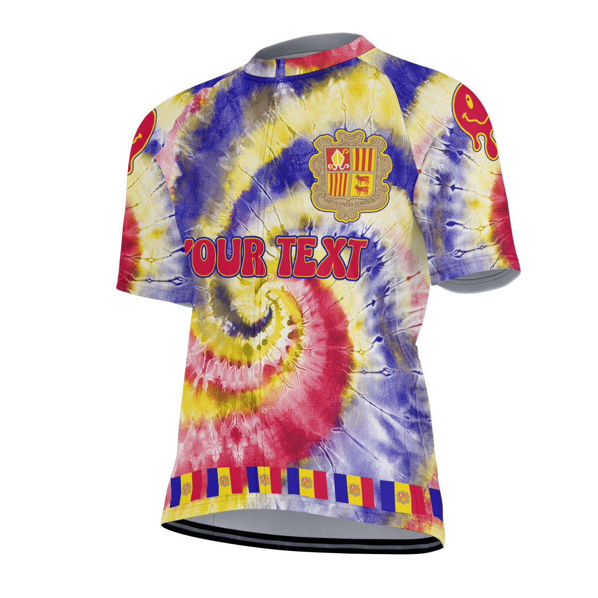 Andorra Men Cycling Jersey Custom Tie Dye Style 2