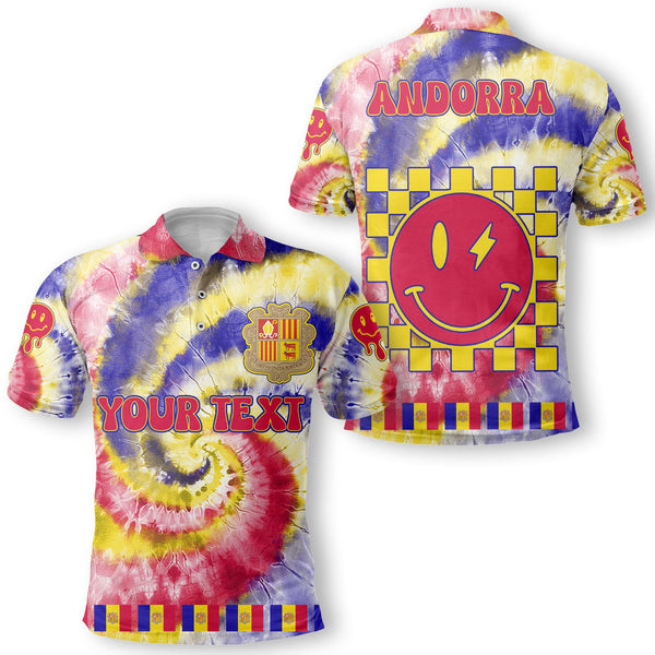 Andorra Polo Shirt Custom Tie Dye Style 1