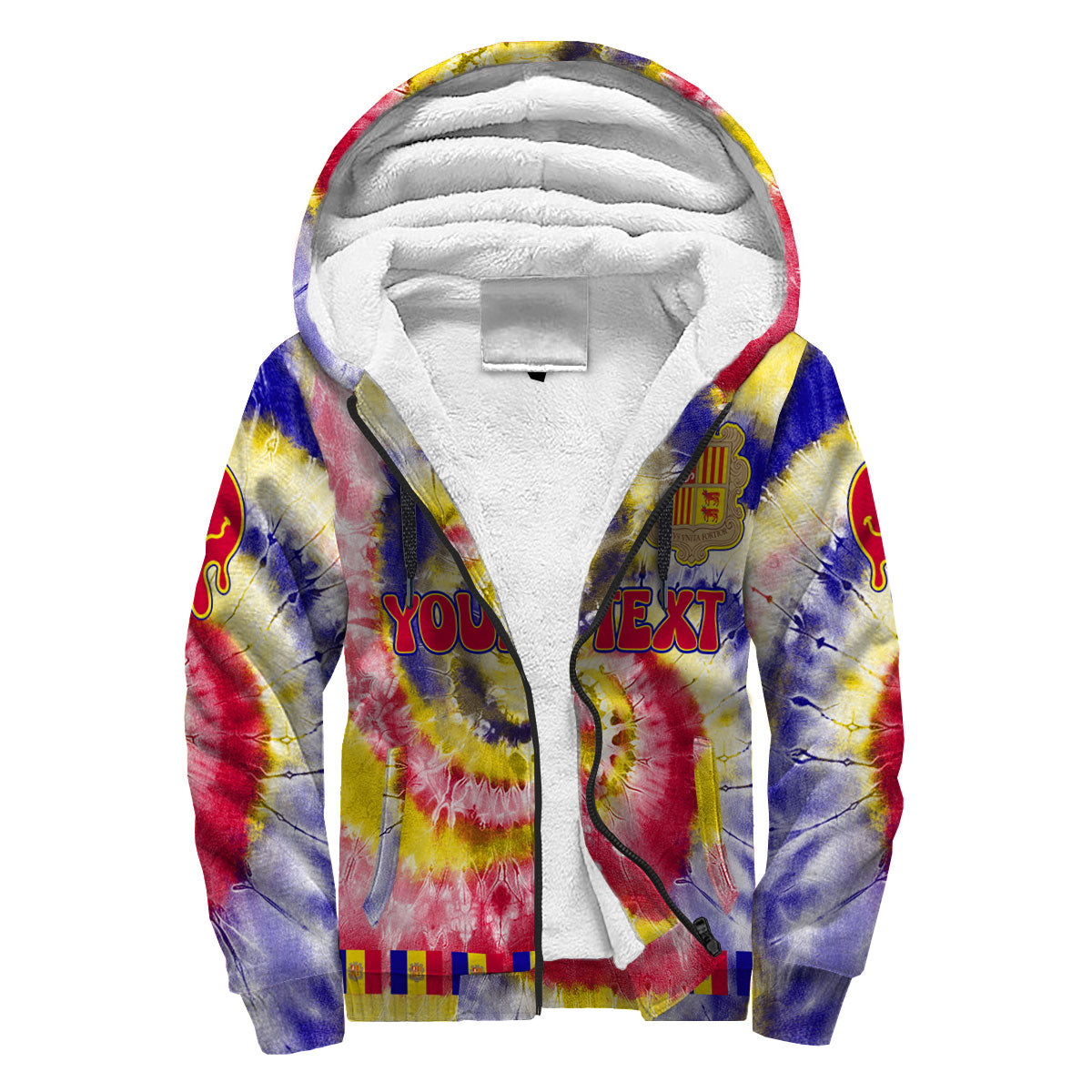 Andorra Sherpa Hoodie Custom Tie Dye Style 3