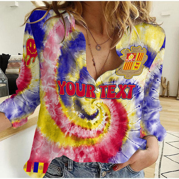 Andorra Women Casual Shirt Custom Tie Dye Style 1