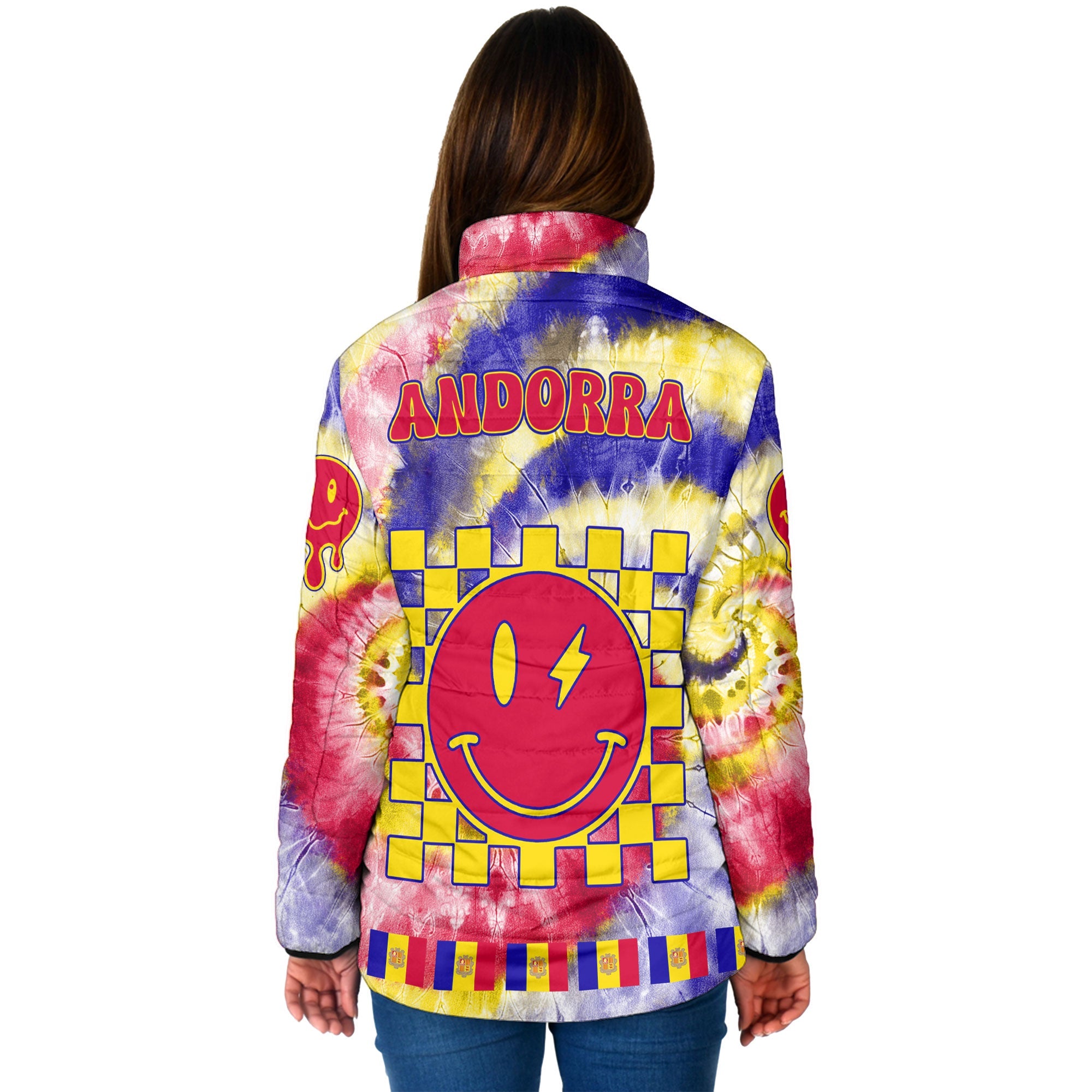 Andorra Women Padded Jacket Custom Tie Dye Style 2