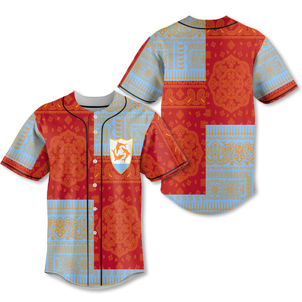 Anguilla Baseball Jersey Flag And Paisley Basic Style 1