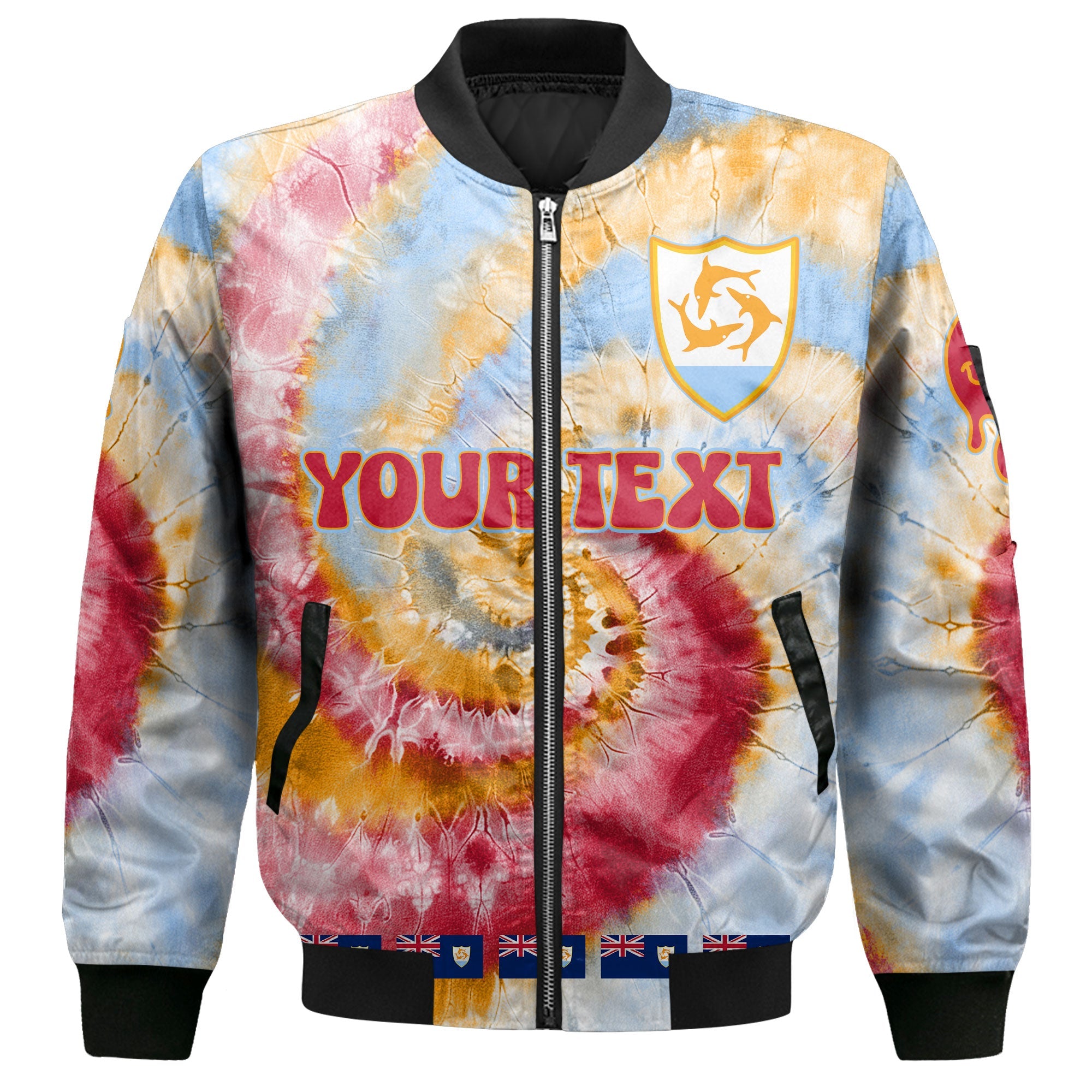 Anguilla Bomber Jacket Custom Tie Dye Style 2