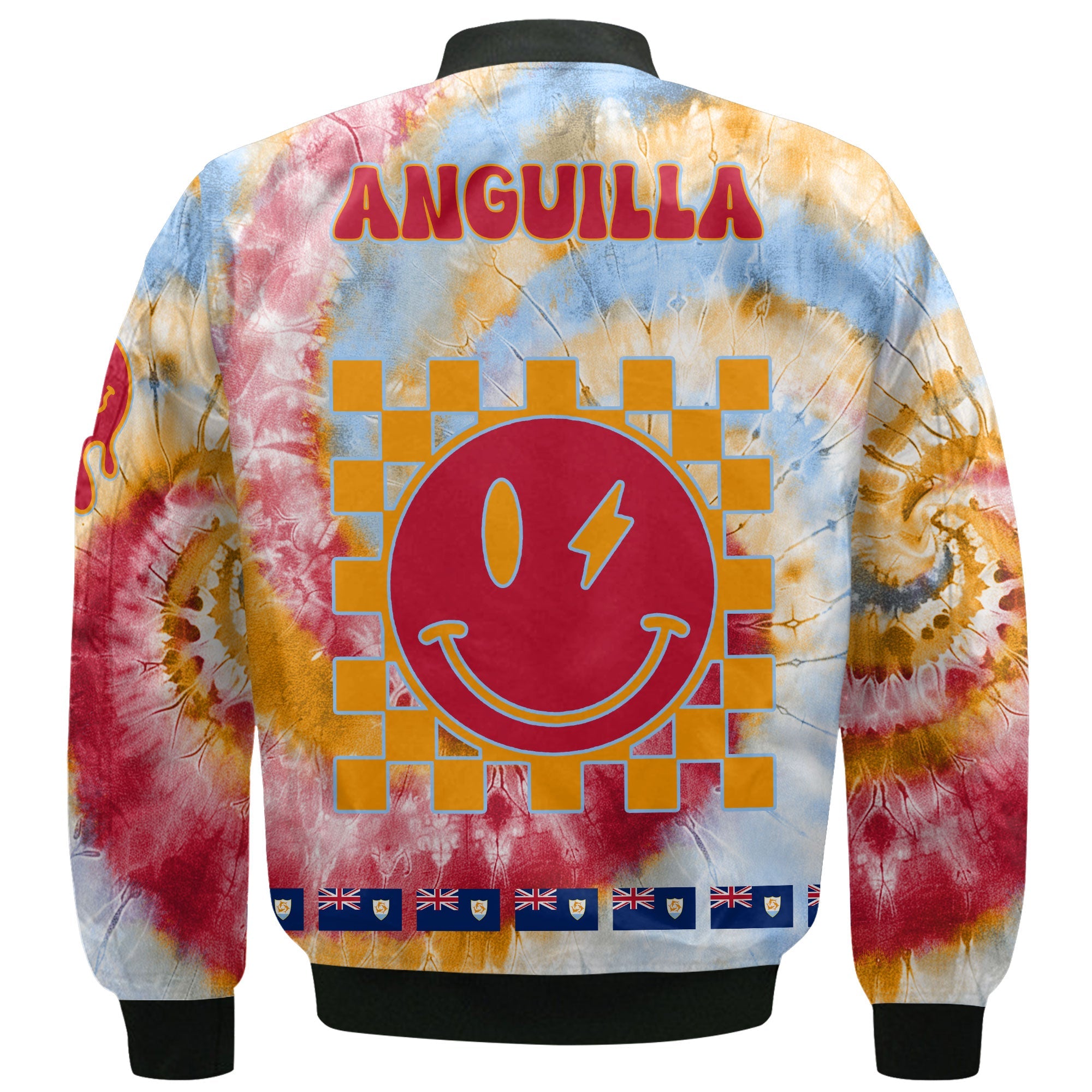 Anguilla Bomber Jacket Custom Tie Dye Style 3