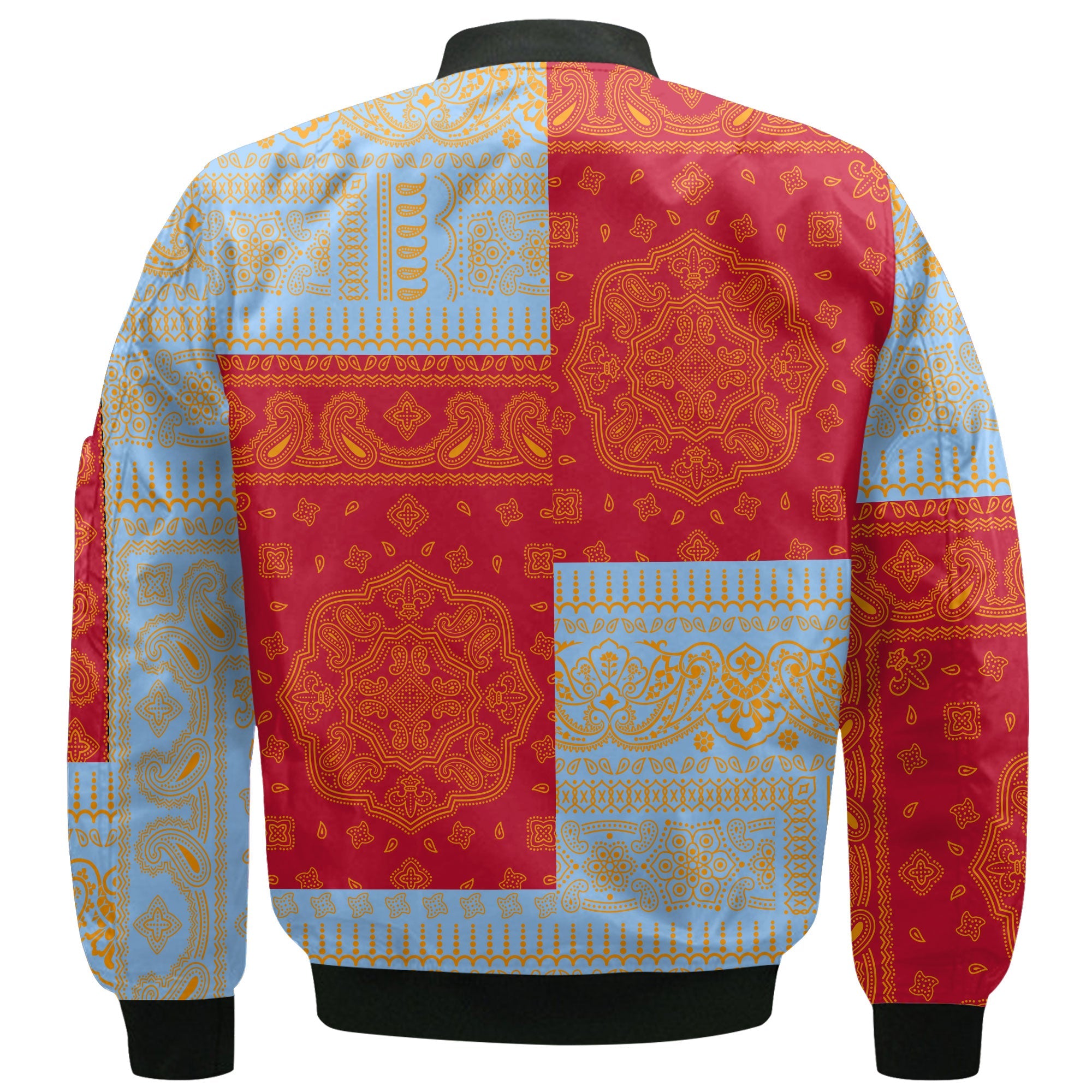 Anguilla Bomber Jacket Flag And Paisley Basic Style 3