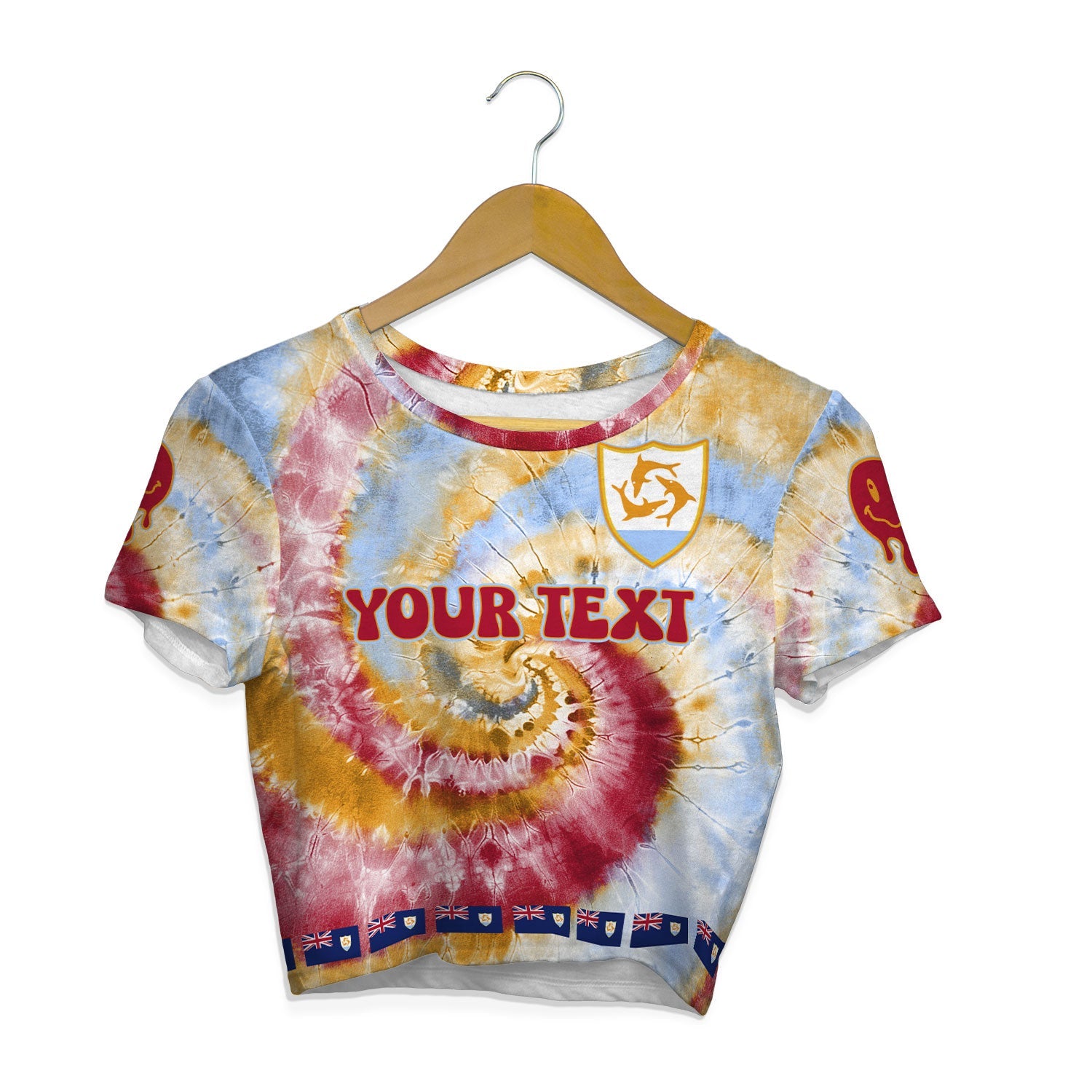 Anguilla Croptop T Shirt Custom Tie Dye Style 1