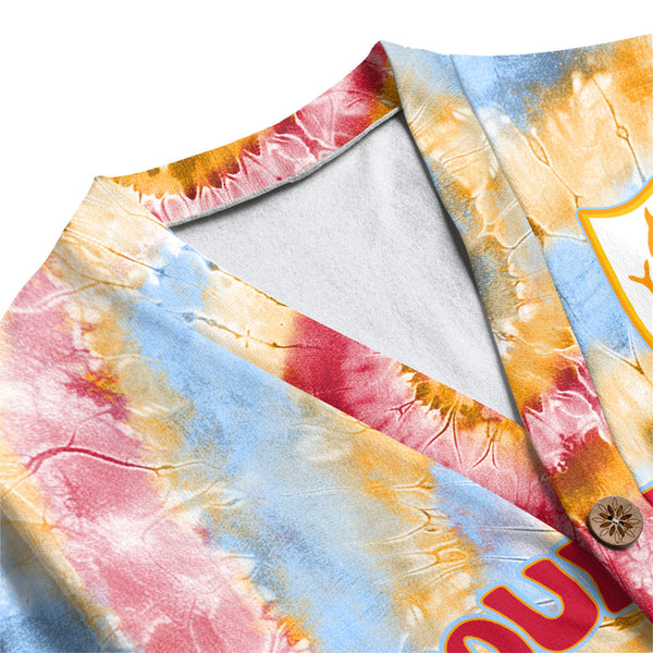 Anguilla Fleece Cardigan Custom Tie Dye Style 1