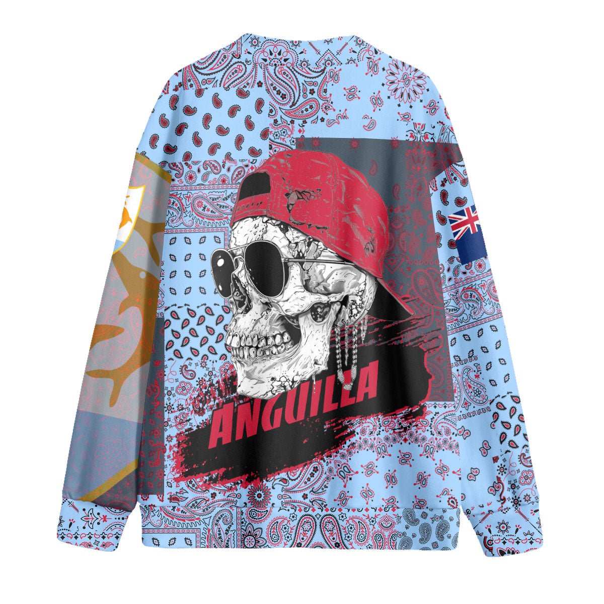 Anguilla Fleece Cardigan Paisley Flag And Skull Style 2