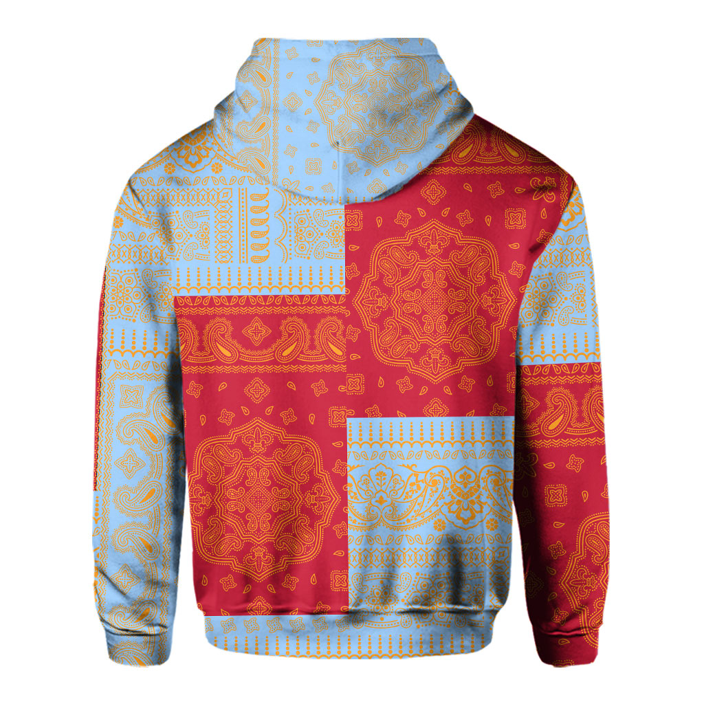 Anguilla Hoodie Flag And Paisley Basic Style 3